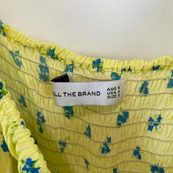 Faithfull the Brand Bette Midi Dress Lemon Print Cottagecore Euro Summer S - Picture 8 of 10